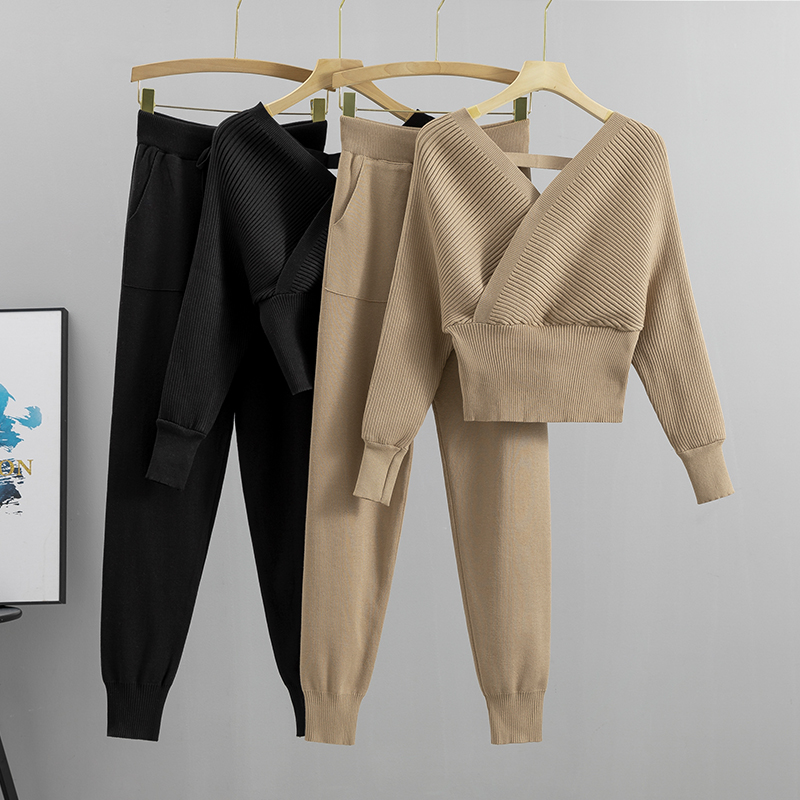 Women Formal Wear Tops - Elegant Tracksuit Sexy Two Piece Set