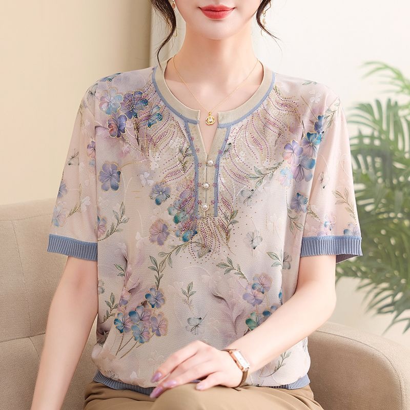 Women Formal Wear Tops - Elegant Mom Women Ice Silk Knit