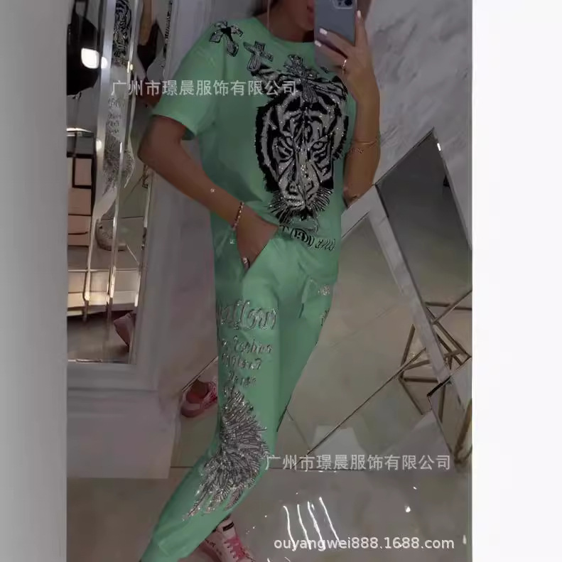 Women Formal Wear Tops - Spring Women Suit Print O-neck Short