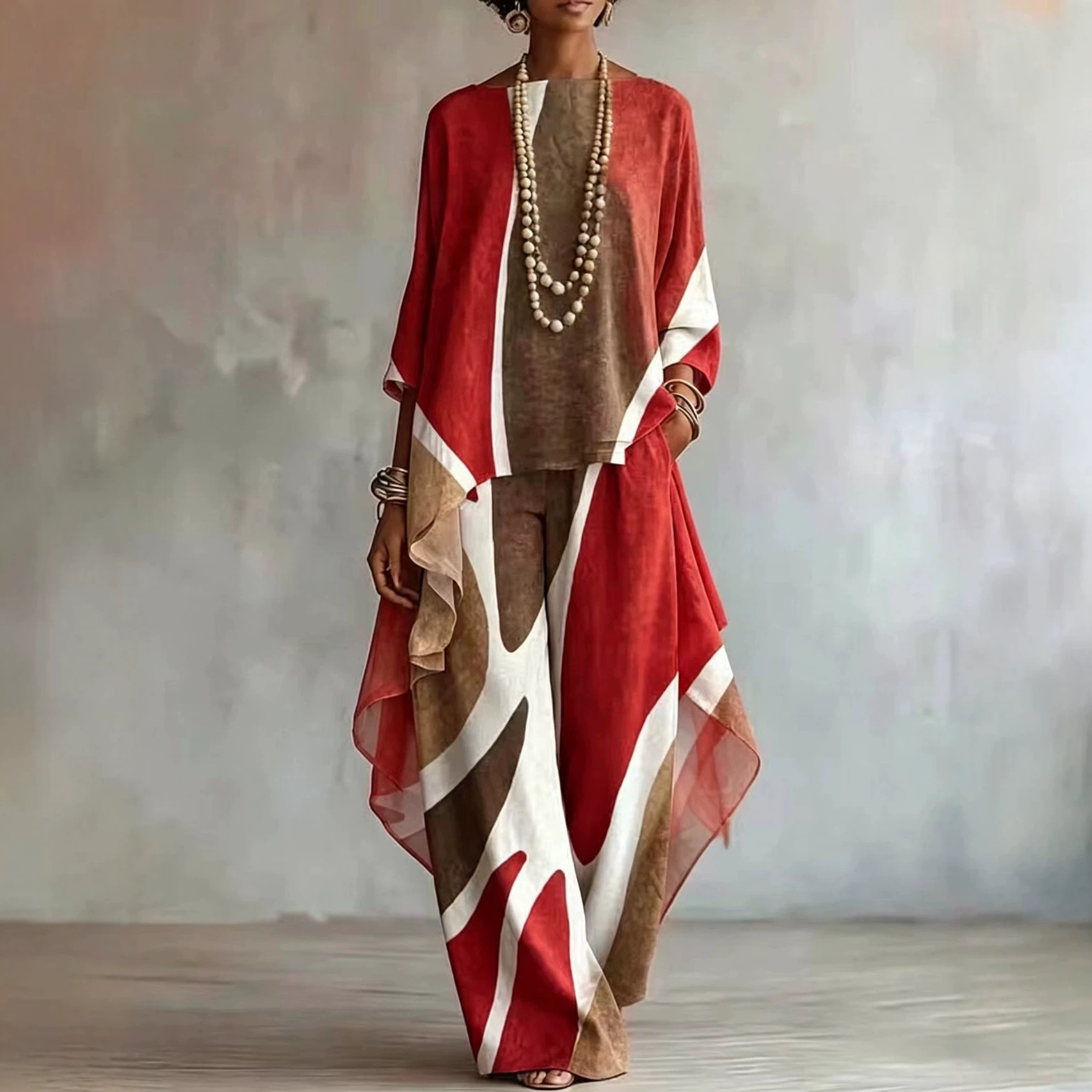 Women Elegant Contrast Color 2 - Women Formal Wear Tops 评论和价格