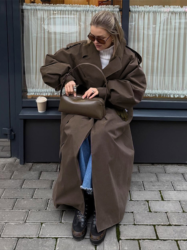 Loose Solid Windbreaker Women  - Trench Coat Formal 评论和价格