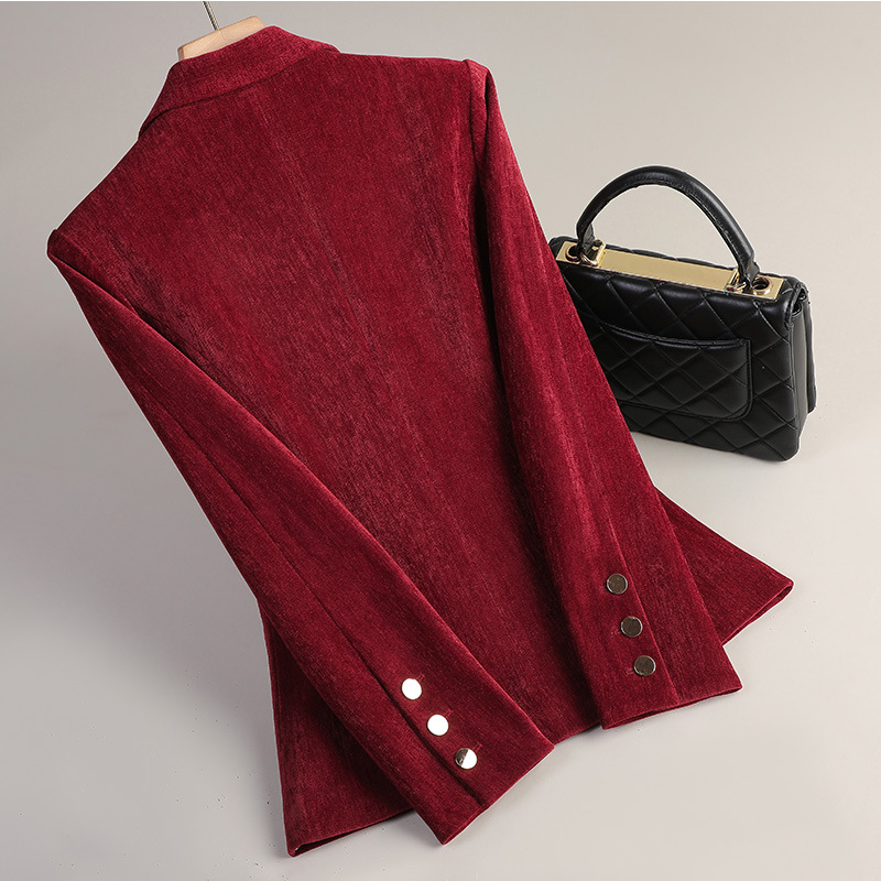 Yellow Gold Velvet Blazer Wome - Women Formal Wear Business 评论和价格