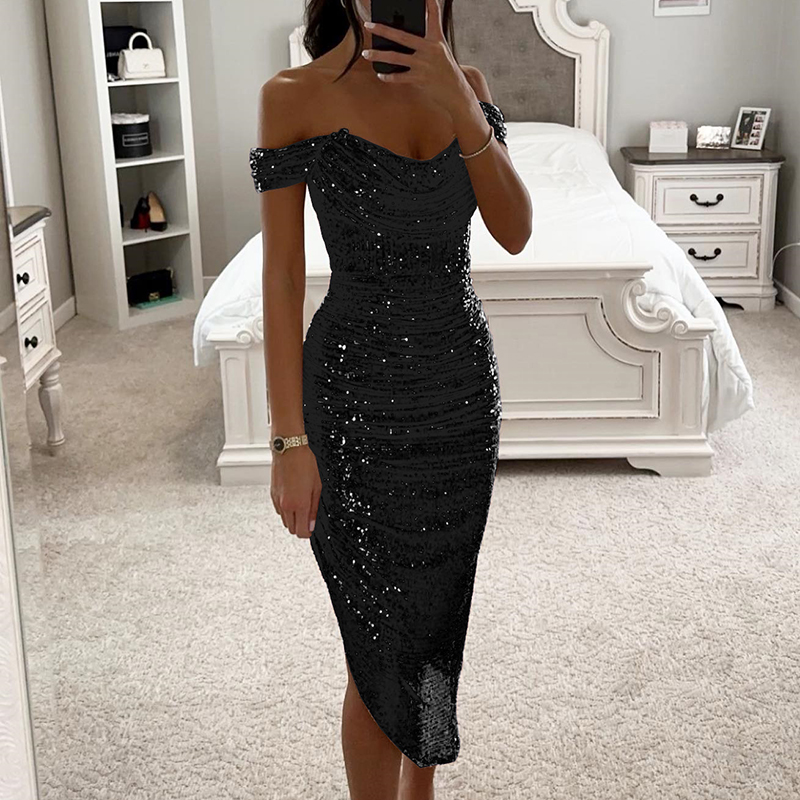 Sexy Asymmetrical Shinny Glitt - Women Formal Wear Zara 评论和价格