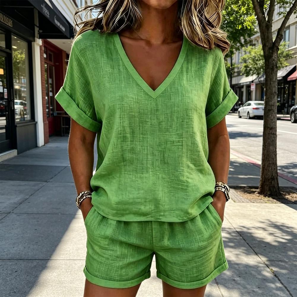 Women T-shirt And Shorts Set V - Women Formal Wear Tops 评论和价格