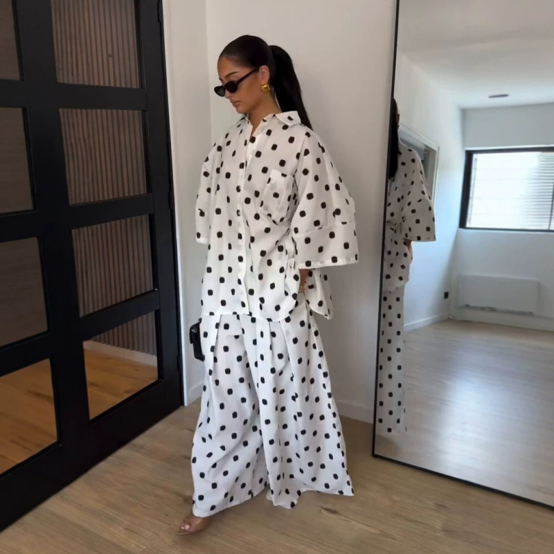 2026 Autumn Fashion Polka Dot  - Women Formal Wear Tops 评论和价格