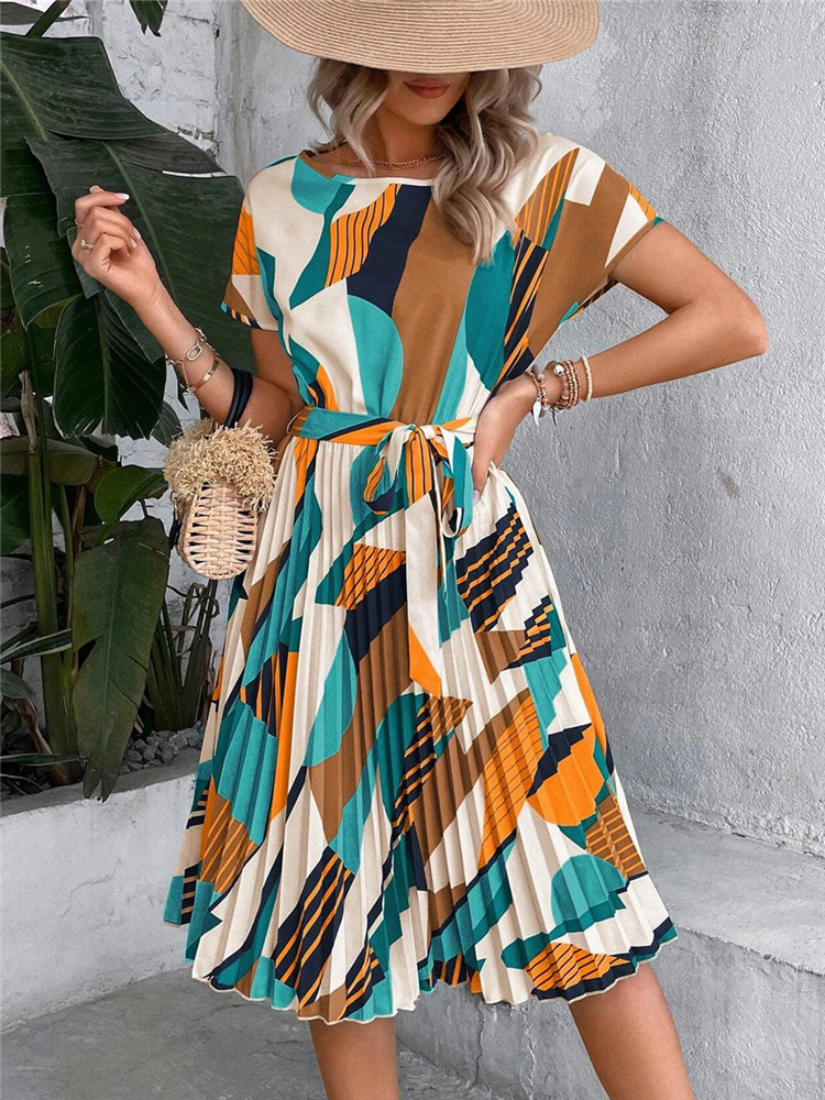 Msfilia Summer Print Pleated A - Women Formal Wear Zara 评论和价格