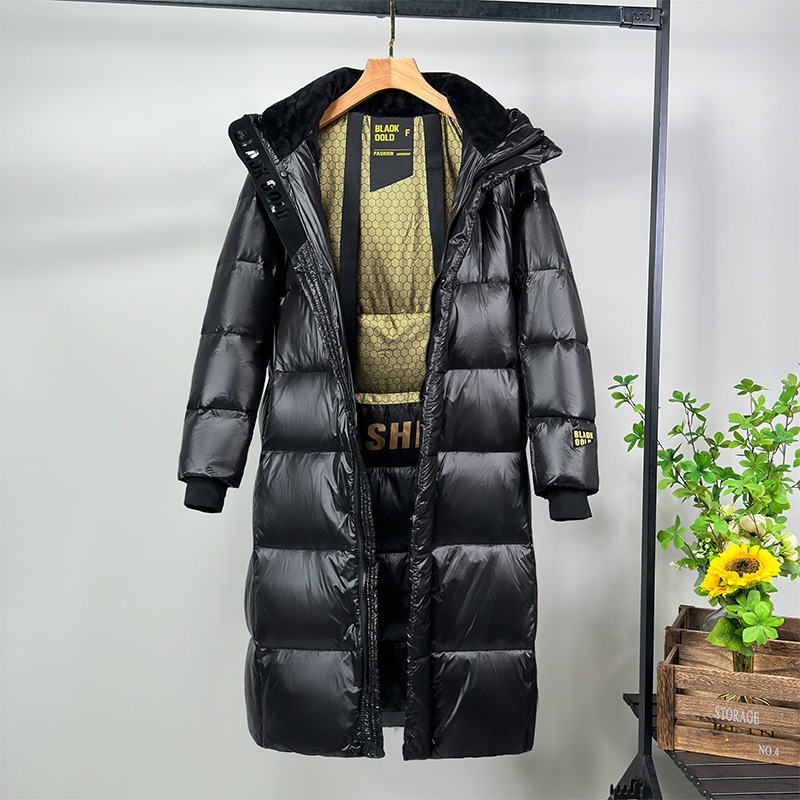 Winter Black Hooded Down Jacke - Trench Coat Formal 评论和价格