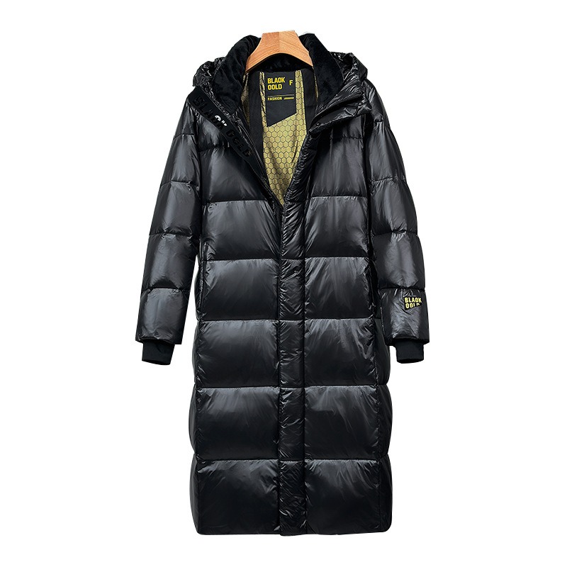 Winter Black Hooded Down Jacke - Trench Coat Formal 评论和价格