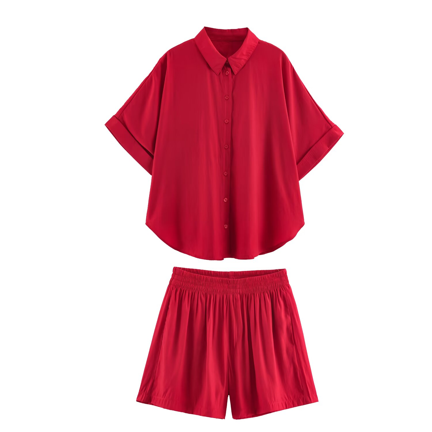 Women Casual Shirt Shorts Suit - Women Formal Wear Tops 评论和价格